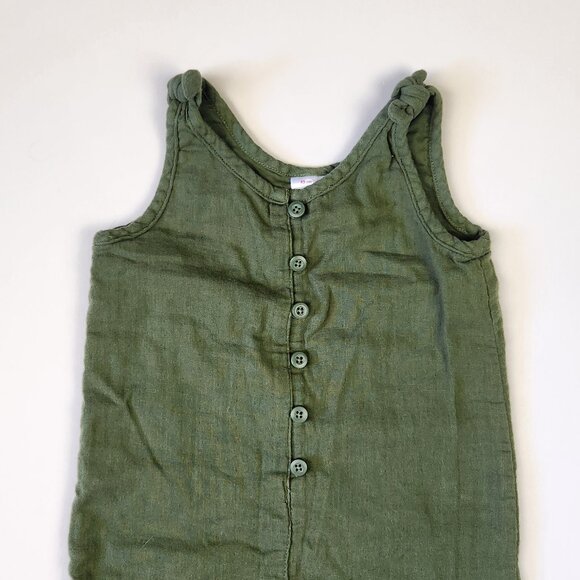 Hanna Andersson Green Muslin Cotton Romper sz 85 cm 2T - Picture 3 of 9
